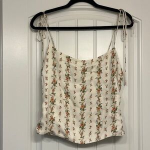 Reformation Cream Floral Camisole